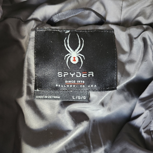 Spyder Dark Gray Puffer Jacket In A Size Large - Picture 5 of 5